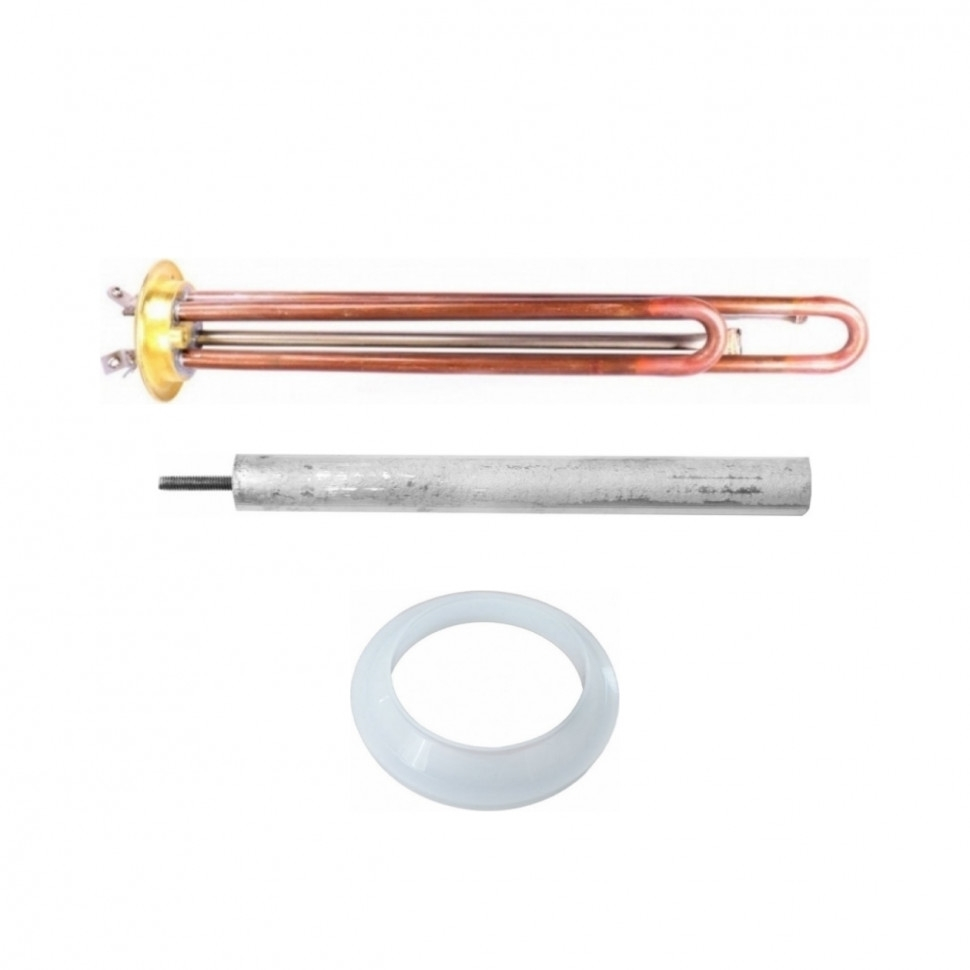 Комплект ТЭН 2кВт (2000Вт) RF для водонагревателя Thermex, Garanterm, Electrolux EWH клеммы под винт + прокладка + анод, 50854K